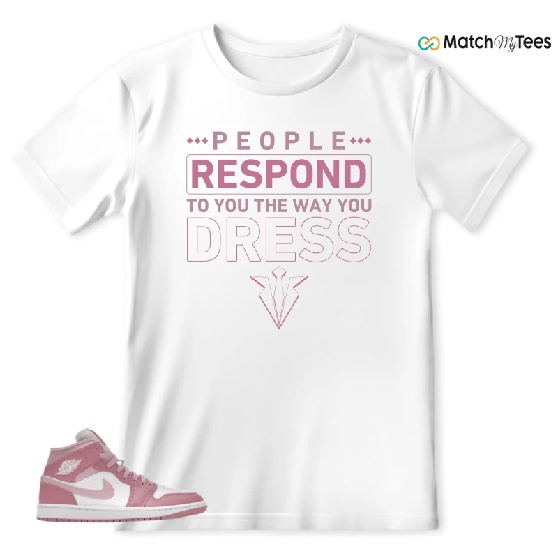 NIKE AIR JORDAN 1 MID ELEMENTAL PINK ICED CARMINE (WOMEN'S) SNEAKER Matching Tees t-shirt