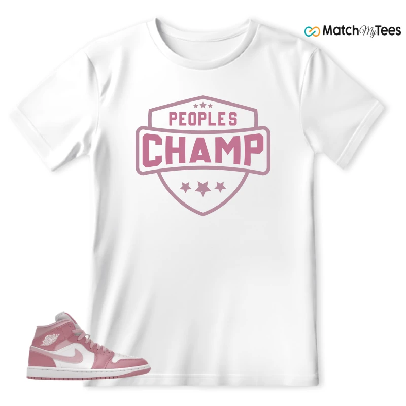 NIKE AIR JORDAN 1 MID ELEMENTAL PINK ICED CARMINE (WOMEN'S) SNEAKER Matching Tees t-shirt
