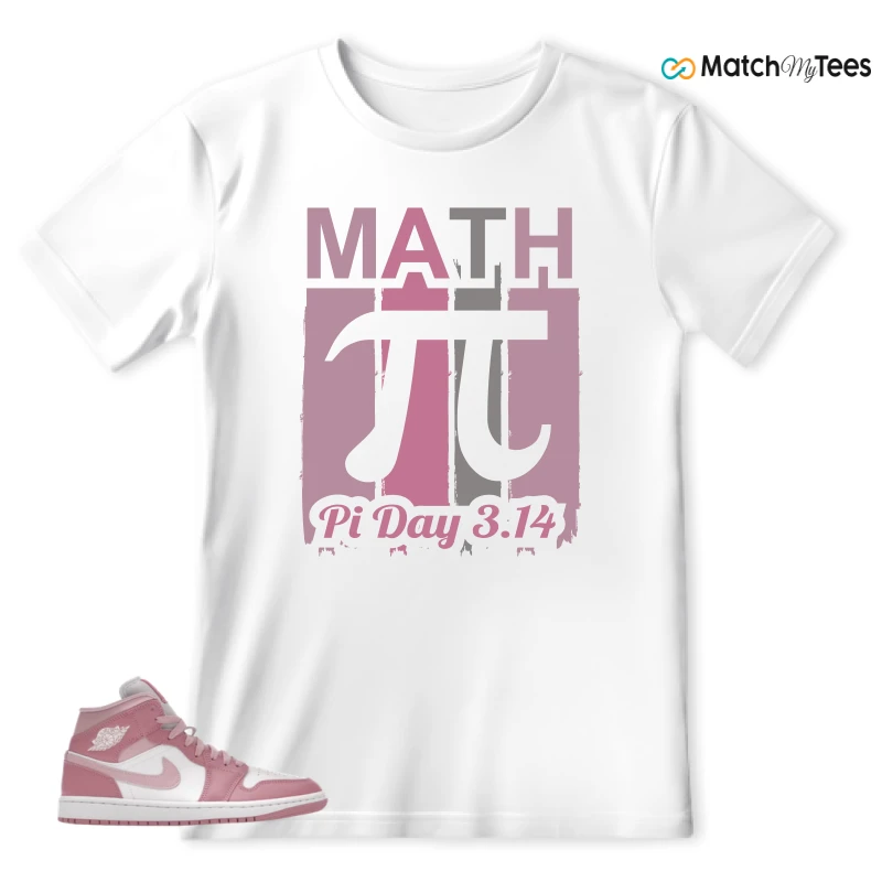 NIKE AIR JORDAN 1 MID ELEMENTAL PINK ICED CARMINE (WOMEN'S) SNEAKER Matching Tees t-shirt