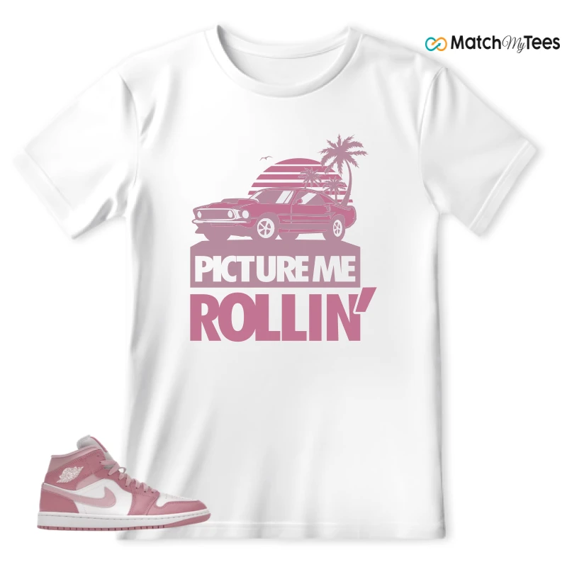NIKE AIR JORDAN 1 MID ELEMENTAL PINK ICED CARMINE (WOMEN'S) SNEAKER Matching Tees t-shirt