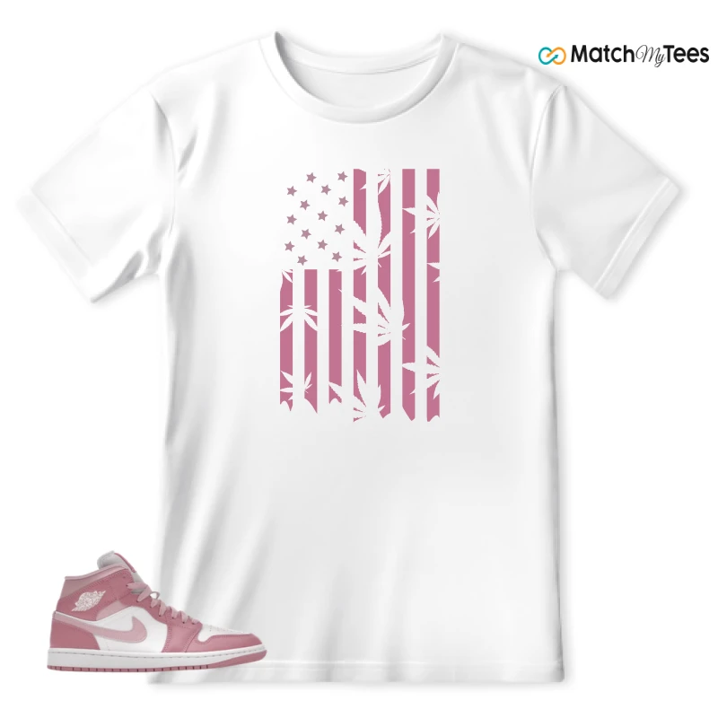 NIKE AIR JORDAN 1 MID ELEMENTAL PINK ICED CARMINE (WOMEN'S) SNEAKER Matching Tees t-shirt