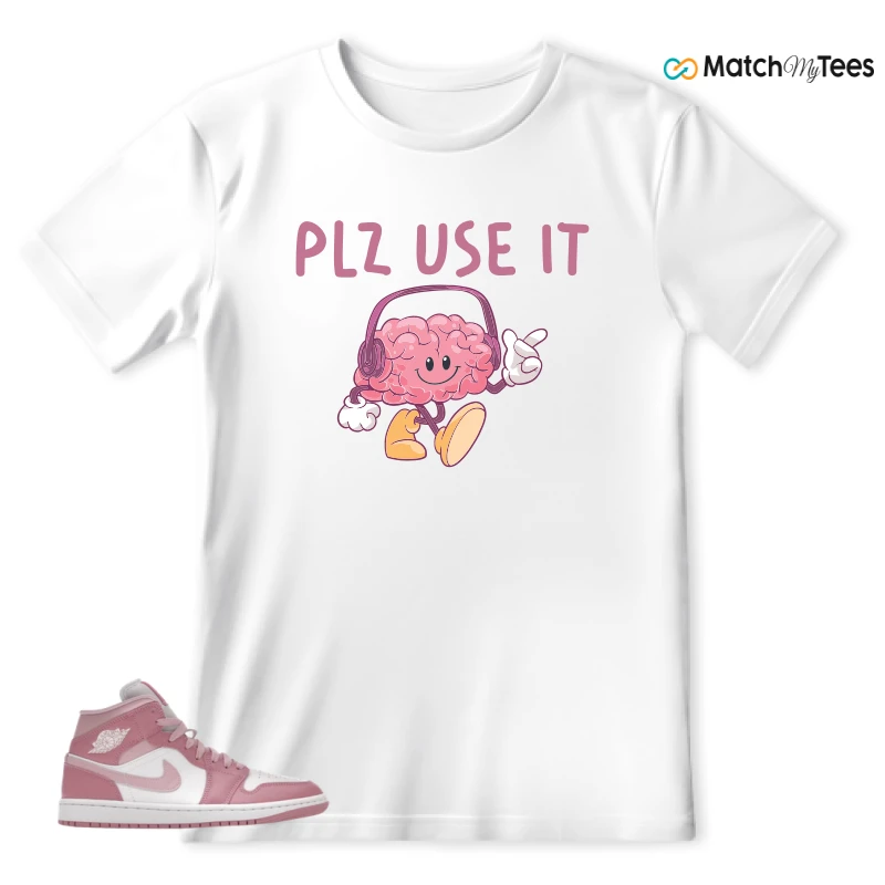 NIKE AIR JORDAN 1 MID ELEMENTAL PINK ICED CARMINE (WOMEN'S) SNEAKER Matching Tees t-shirt