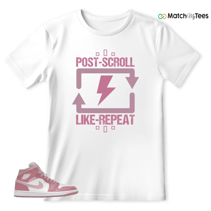 NIKE AIR JORDAN 1 MID ELEMENTAL PINK ICED CARMINE (WOMEN'S) SNEAKER Matching Tees t-shirt