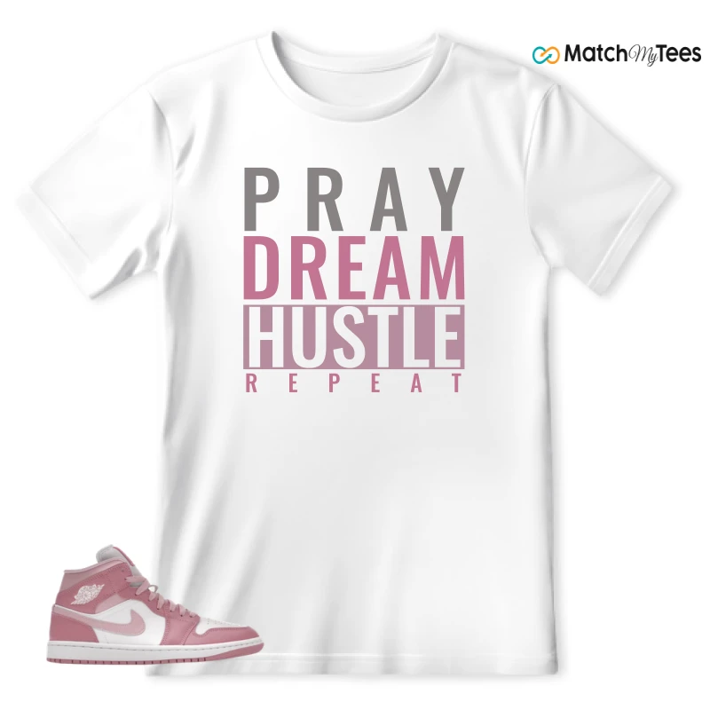 NIKE AIR JORDAN 1 MID ELEMENTAL PINK ICED CARMINE (WOMEN'S) SNEAKER Matching Tees t-shirt
