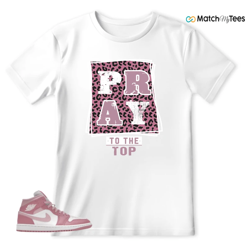 NIKE AIR JORDAN 1 MID ELEMENTAL PINK ICED CARMINE (WOMEN'S) SNEAKER Matching Tees t-shirt