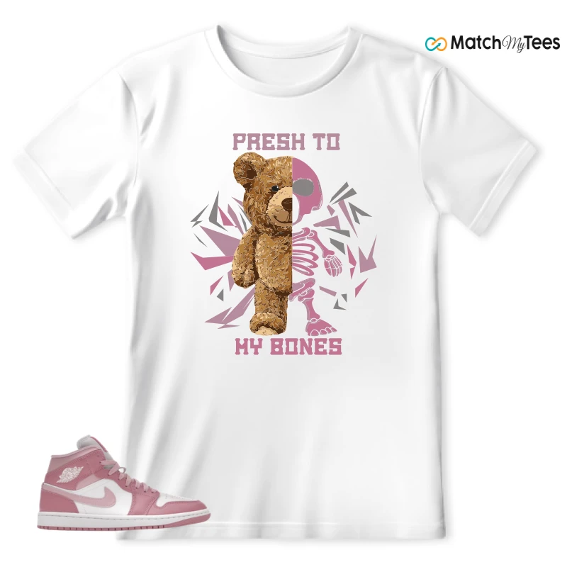 NIKE AIR JORDAN 1 MID ELEMENTAL PINK ICED CARMINE (WOMEN'S) SNEAKER Matching Tees t-shirt