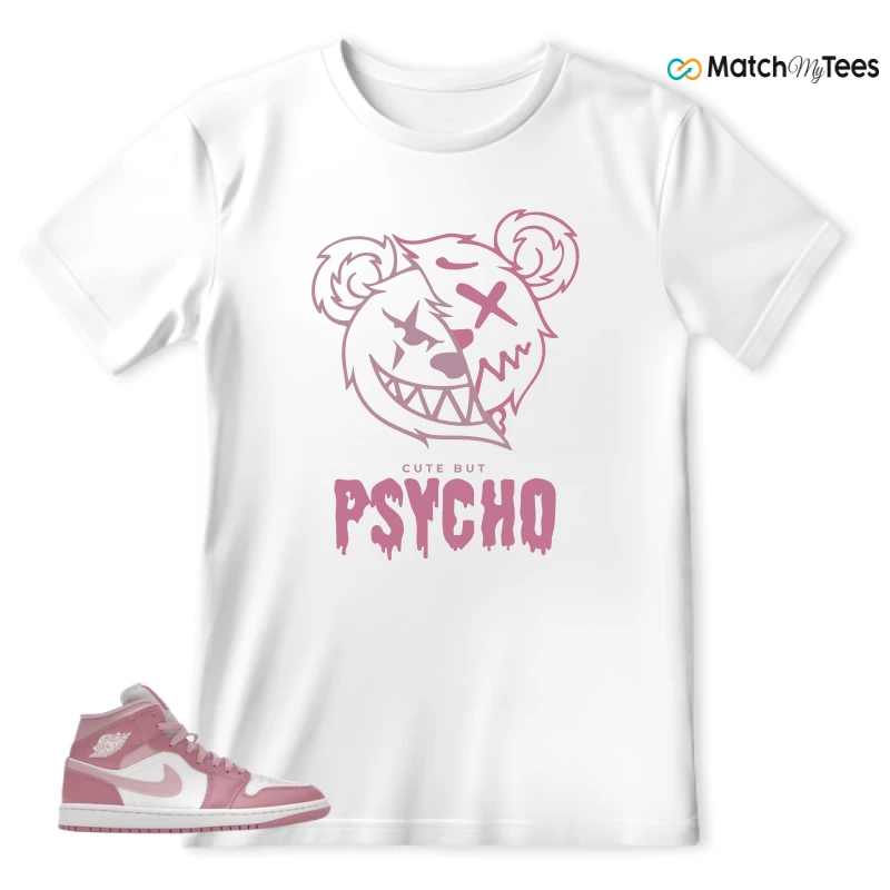 NIKE AIR JORDAN 1 MID ELEMENTAL PINK ICED CARMINE (WOMEN'S) SNEAKER Matching Tees t-shirt