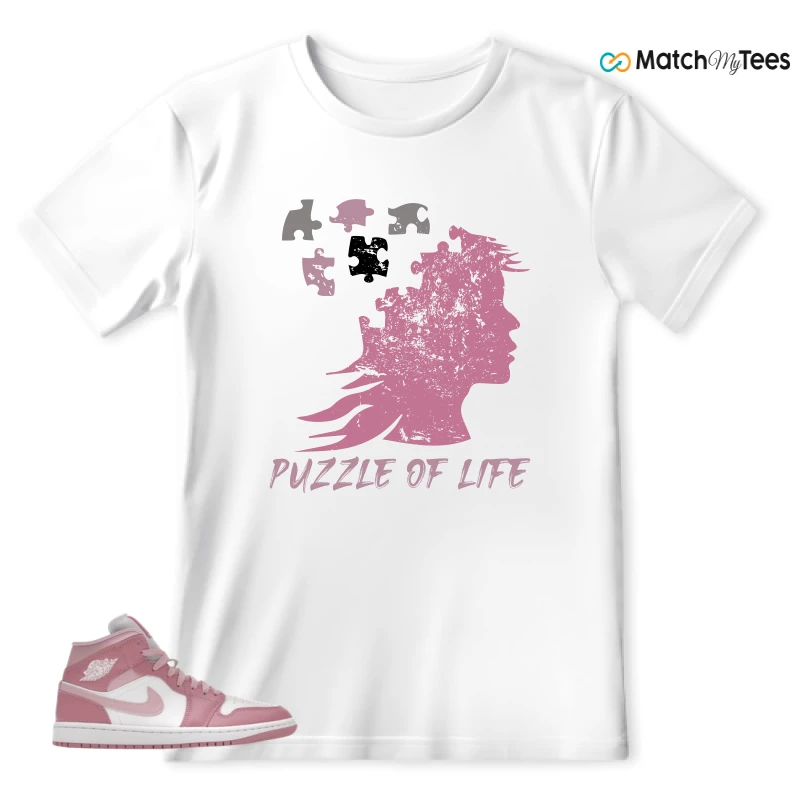 NIKE AIR JORDAN 1 MID ELEMENTAL PINK ICED CARMINE (WOMEN'S) SNEAKER Matching Tees t-shirt