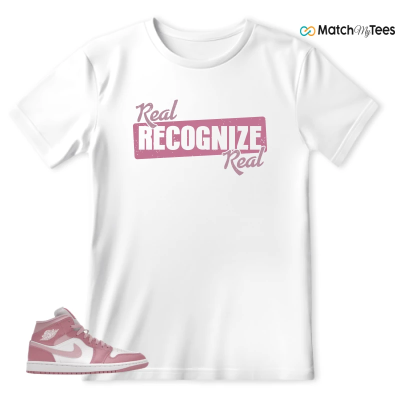 NIKE AIR JORDAN 1 MID ELEMENTAL PINK ICED CARMINE (WOMEN'S) SNEAKER Matching Tees t-shirt