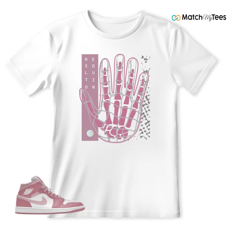 NIKE AIR JORDAN 1 MID ELEMENTAL PINK ICED CARMINE (WOMEN'S) SNEAKER Matching Tees t-shirt