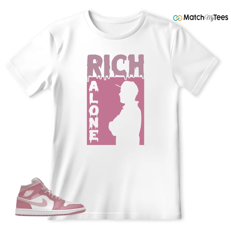 NIKE AIR JORDAN 1 MID ELEMENTAL PINK ICED CARMINE (WOMEN'S) SNEAKER Matching Tees t-shirt