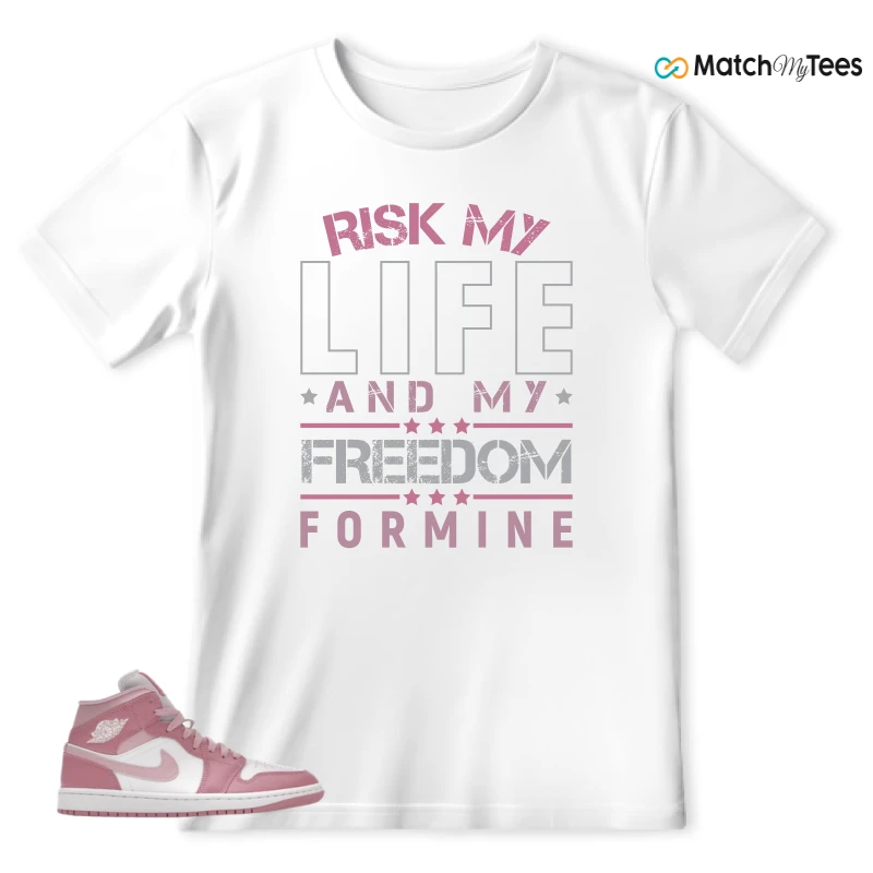 NIKE AIR JORDAN 1 MID ELEMENTAL PINK ICED CARMINE (WOMEN'S) SNEAKER Matching Tees t-shirt
