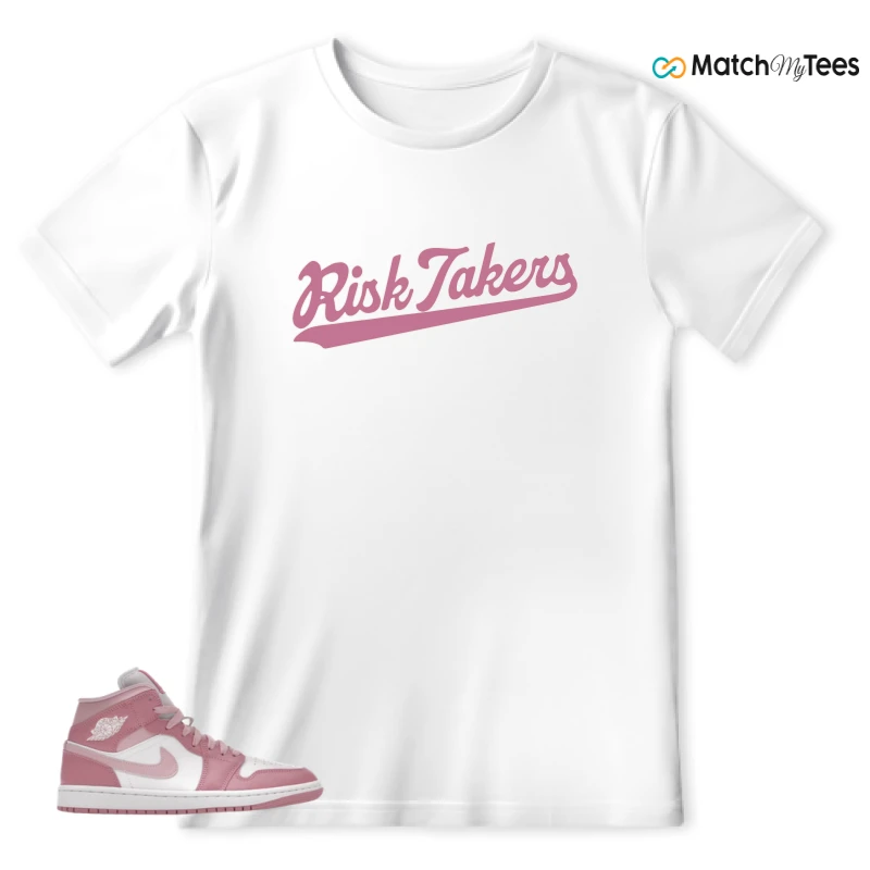 NIKE AIR JORDAN 1 MID ELEMENTAL PINK ICED CARMINE (WOMEN'S) SNEAKER Matching Tees t-shirt