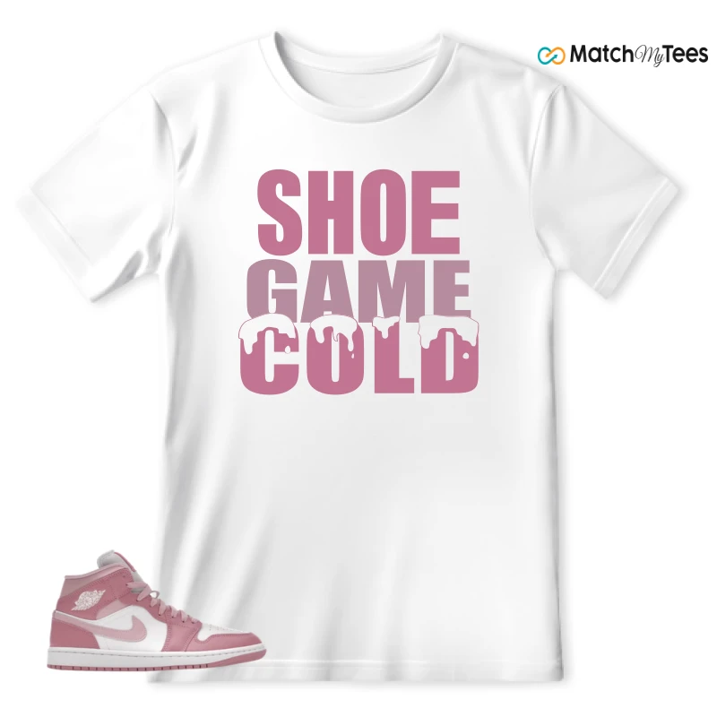 NIKE AIR JORDAN 1 MID ELEMENTAL PINK ICED CARMINE (WOMEN'S) SNEAKER Matching Tees t-shirt