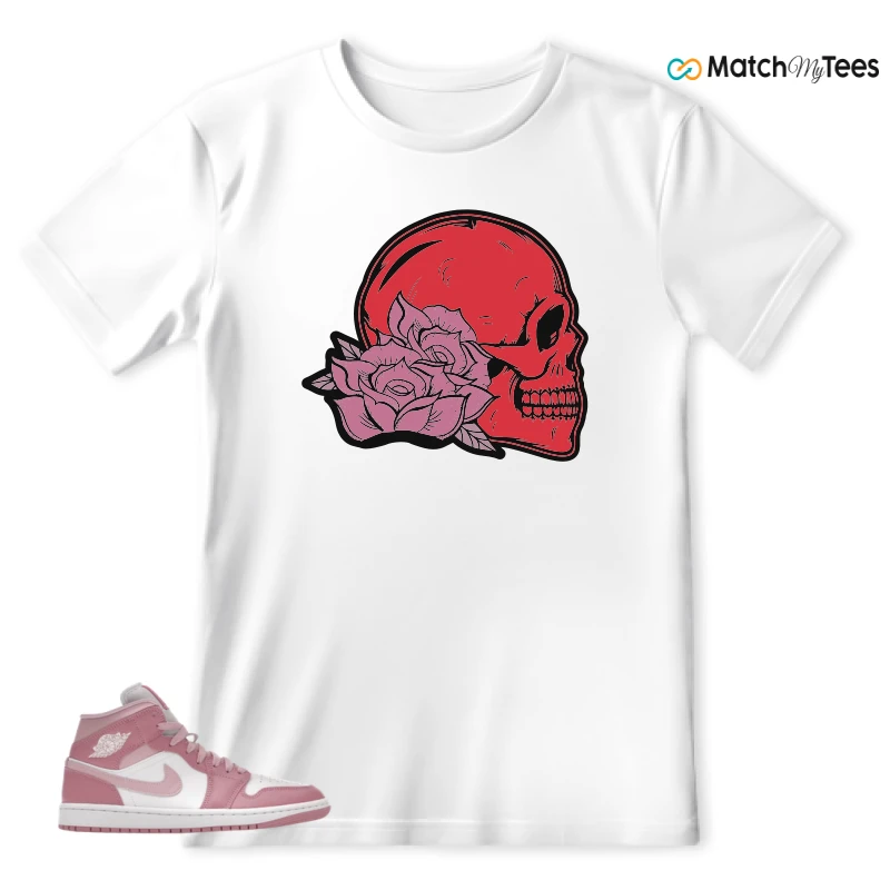 NIKE AIR JORDAN 1 MID ELEMENTAL PINK ICED CARMINE (WOMEN'S) SNEAKER Matching Tees t-shirt