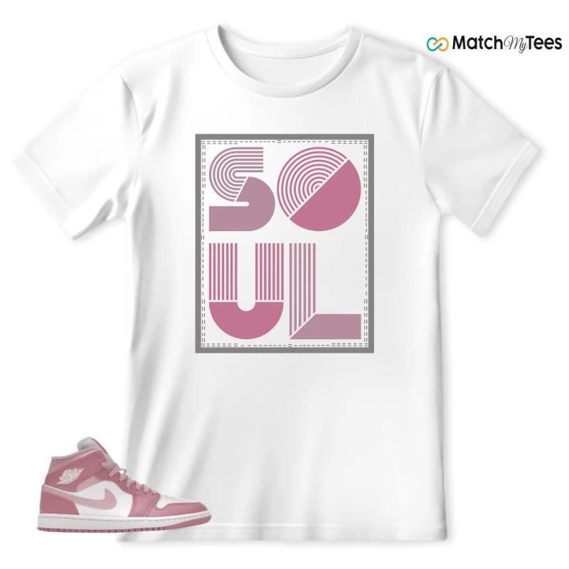 NIKE AIR JORDAN 1 MID ELEMENTAL PINK ICED CARMINE (WOMEN'S) SNEAKER Matching Tees t-shirt
