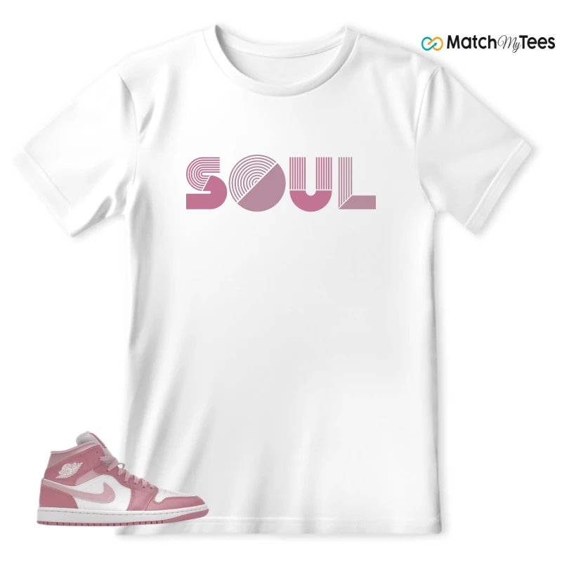 NIKE AIR JORDAN 1 MID ELEMENTAL PINK ICED CARMINE (WOMEN'S) SNEAKER Matching Tees t-shirt