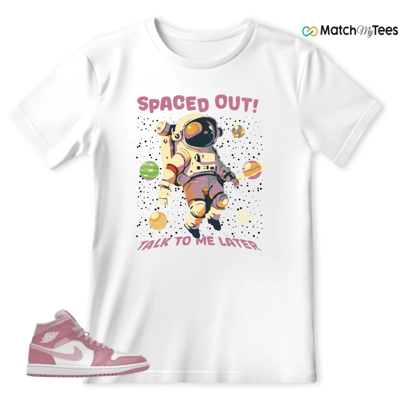 NIKE AIR JORDAN 1 MID ELEMENTAL PINK ICED CARMINE (WOMEN'S) SNEAKER Matching Tees t-shirt