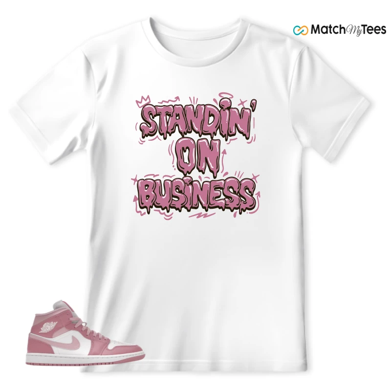 NIKE AIR JORDAN 1 MID ELEMENTAL PINK ICED CARMINE (WOMEN'S) SNEAKER Matching Tees t-shirt