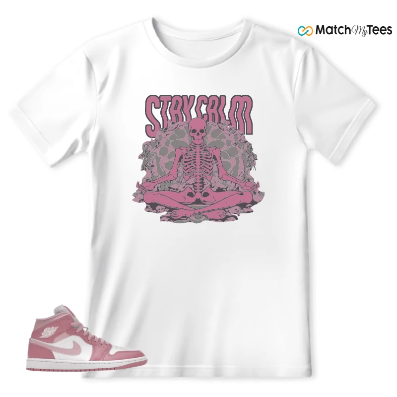 NIKE AIR JORDAN 1 MID ELEMENTAL PINK ICED CARMINE (WOMEN'S) SNEAKER Matching Tees t-shirt