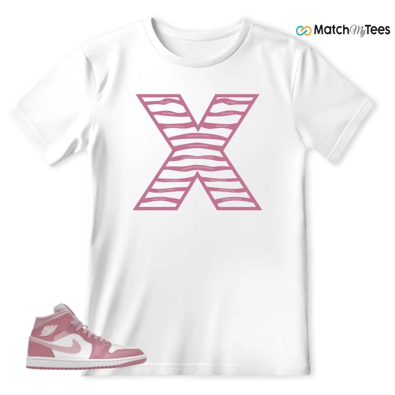 NIKE AIR JORDAN 1 MID ELEMENTAL PINK ICED CARMINE (WOMEN'S) SNEAKER Matching Tees t-shirt
