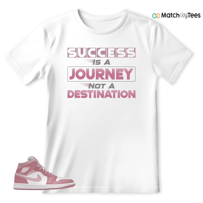 NIKE AIR JORDAN 1 MID ELEMENTAL PINK ICED CARMINE (WOMEN'S) SNEAKER Matching Tees t-shirt