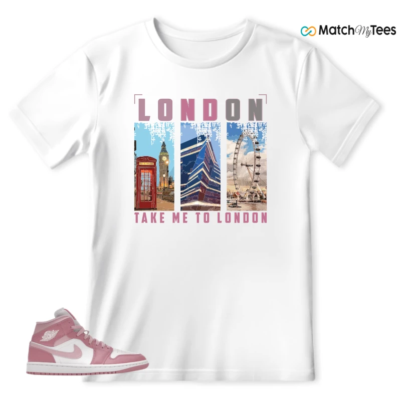 NIKE AIR JORDAN 1 MID ELEMENTAL PINK ICED CARMINE (WOMEN'S) SNEAKER Matching Tees t-shirt