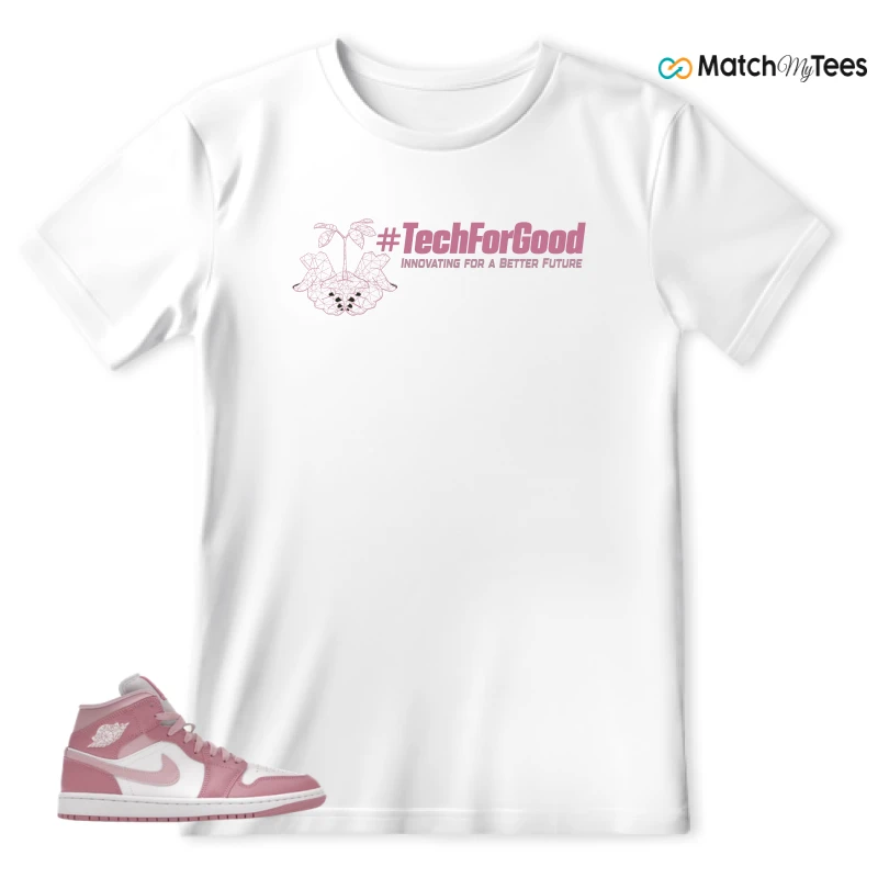 NIKE AIR JORDAN 1 MID ELEMENTAL PINK ICED CARMINE (WOMEN'S) SNEAKER Matching Tees t-shirt