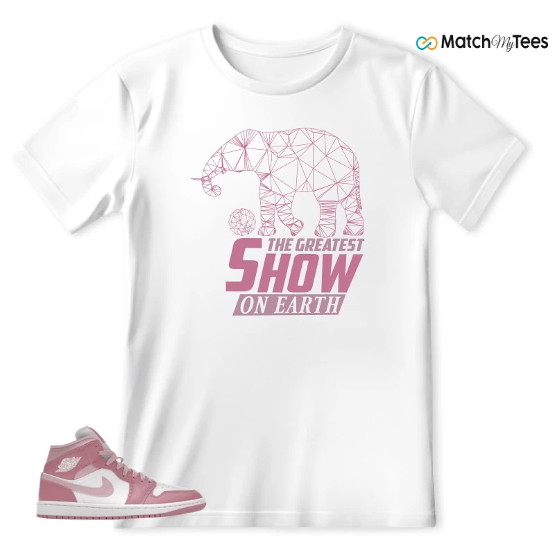 NIKE AIR JORDAN 1 MID ELEMENTAL PINK ICED CARMINE (WOMEN'S) SNEAKER Matching Tees t-shirt