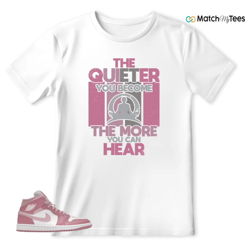 NIKE AIR JORDAN 1 MID ELEMENTAL PINK ICED CARMINE (WOMEN'S) SNEAKER Matching Tees t-shirt