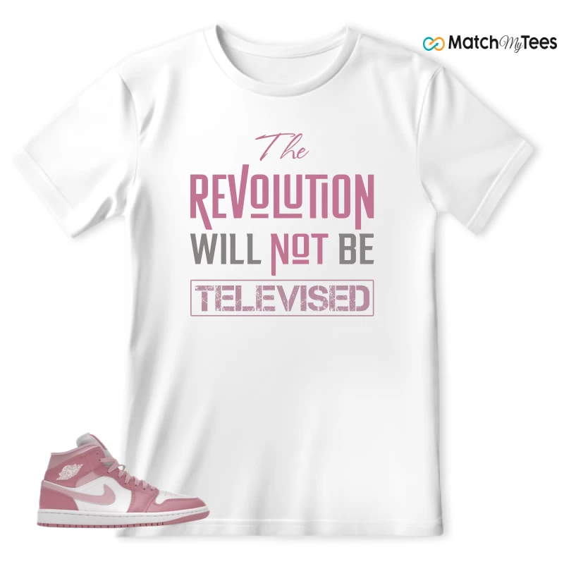 NIKE AIR JORDAN 1 MID ELEMENTAL PINK ICED CARMINE (WOMEN'S) SNEAKER Matching Tees t-shirt