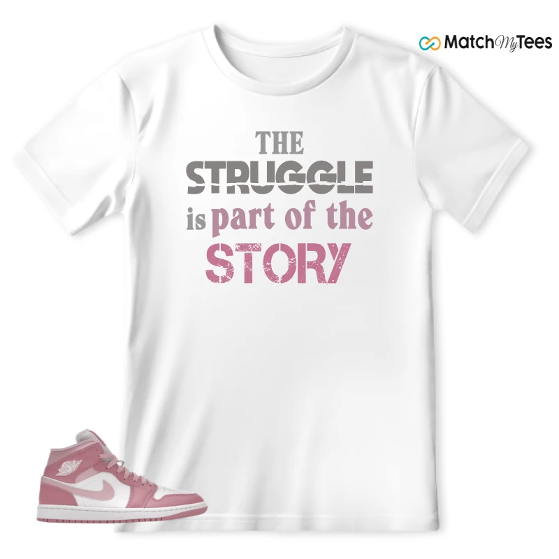 NIKE AIR JORDAN 1 MID ELEMENTAL PINK ICED CARMINE (WOMEN'S) SNEAKER Matching Tees t-shirt