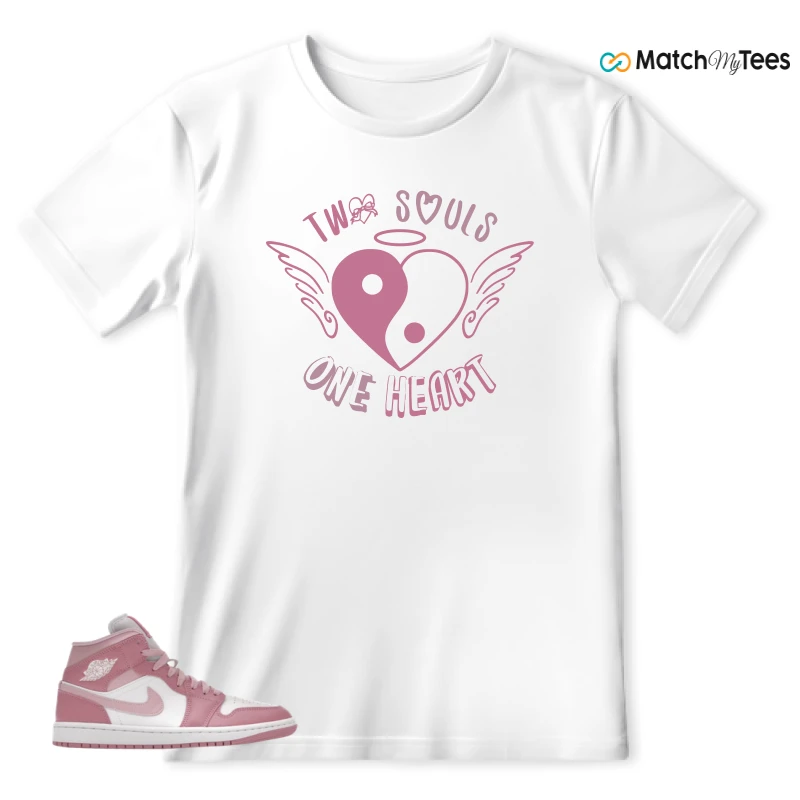 NIKE AIR JORDAN 1 MID ELEMENTAL PINK ICED CARMINE (WOMEN'S) SNEAKER Matching Tees t-shirt
