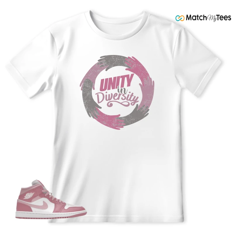 NIKE AIR JORDAN 1 MID ELEMENTAL PINK ICED CARMINE (WOMEN'S) SNEAKER Matching Tees t-shirt