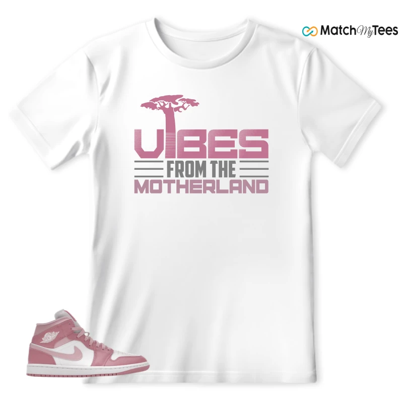 NIKE AIR JORDAN 1 MID ELEMENTAL PINK ICED CARMINE (WOMEN'S) SNEAKER Matching Tees t-shirt