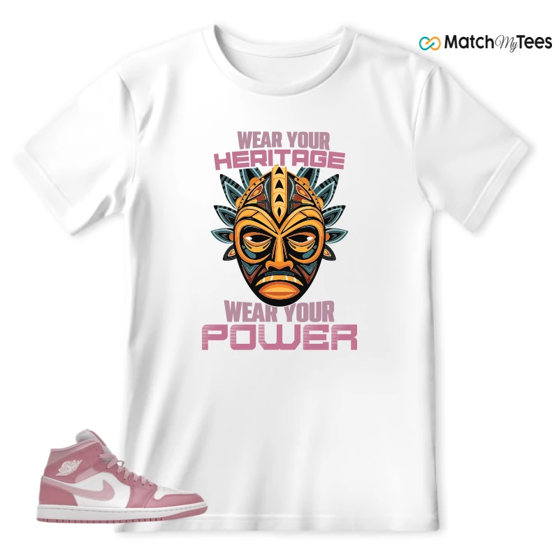 NIKE AIR JORDAN 1 MID ELEMENTAL PINK ICED CARMINE (WOMEN'S) SNEAKER Matching Tees t-shirt