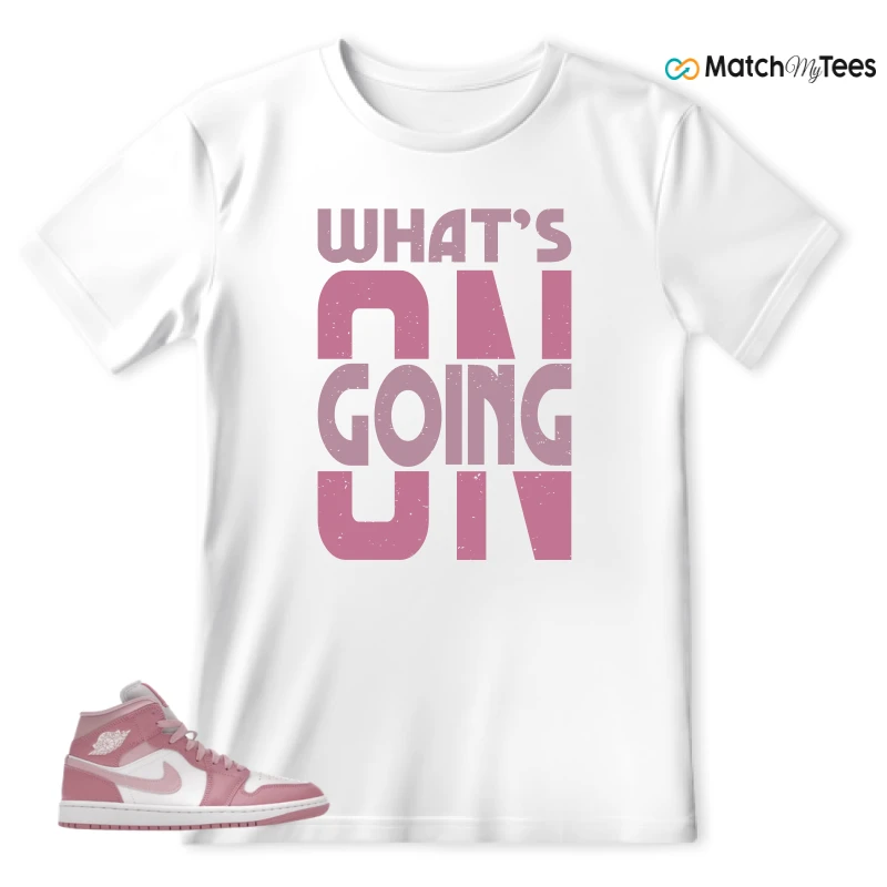 NIKE AIR JORDAN 1 MID ELEMENTAL PINK ICED CARMINE (WOMEN'S) SNEAKER Matching Tees t-shirt