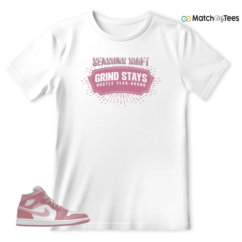 NIKE AIR JORDAN 1 MID ELEMENTAL PINK ICED CARMINE (WOMEN'S) SNEAKER Matching Tees t-shirt