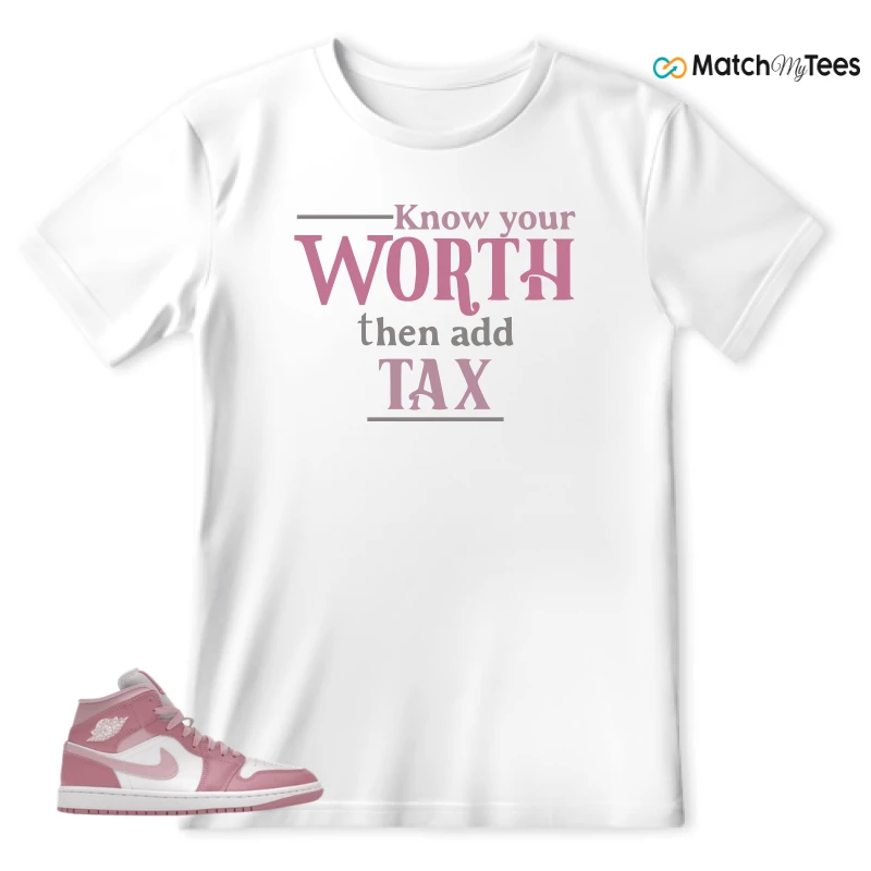 NIKE AIR JORDAN 1 MID ELEMENTAL PINK ICED CARMINE (WOMEN'S) SNEAKER Matching Tees t-shirt
