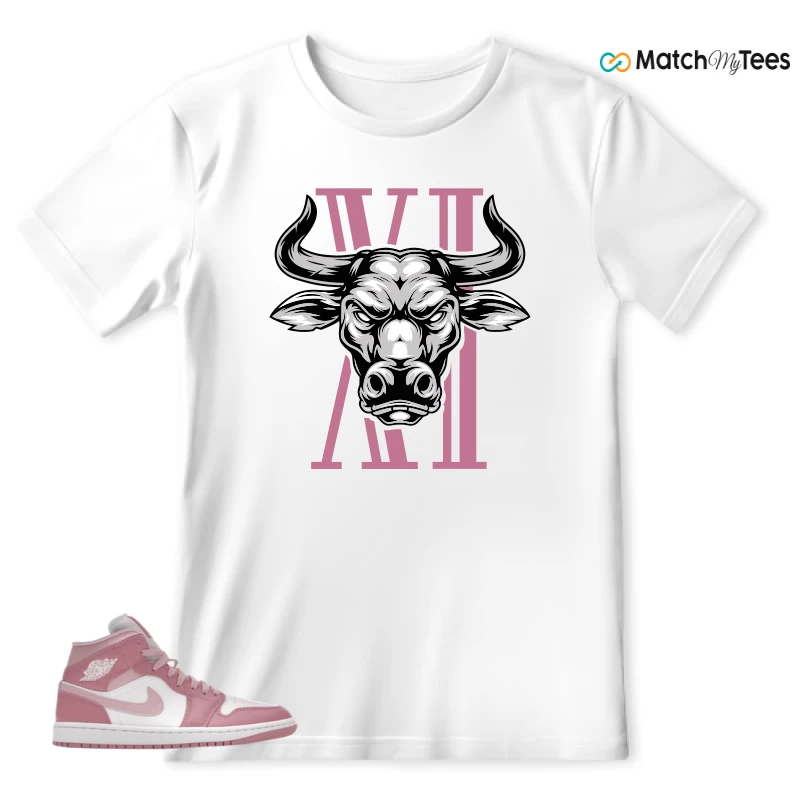 NIKE AIR JORDAN 1 MID ELEMENTAL PINK ICED CARMINE (WOMEN'S) SNEAKER Matching Tees t-shirt
