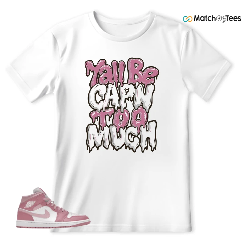 NIKE AIR JORDAN 1 MID ELEMENTAL PINK ICED CARMINE (WOMEN'S) SNEAKER Matching Tees t-shirt