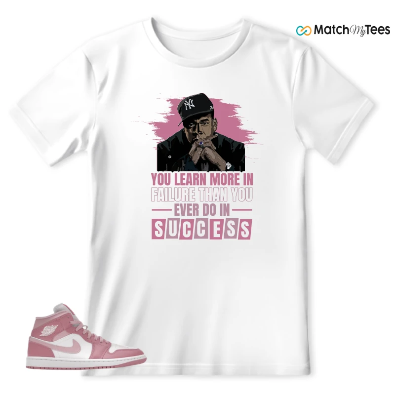 NIKE AIR JORDAN 1 MID ELEMENTAL PINK ICED CARMINE (WOMEN'S) SNEAKER Matching Tees t-shirt