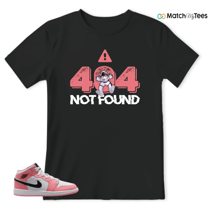 NIKE AIR JORDAN 1 MID GS PINK GAZE WHITE SNEAKER Matching Tees t-shirt