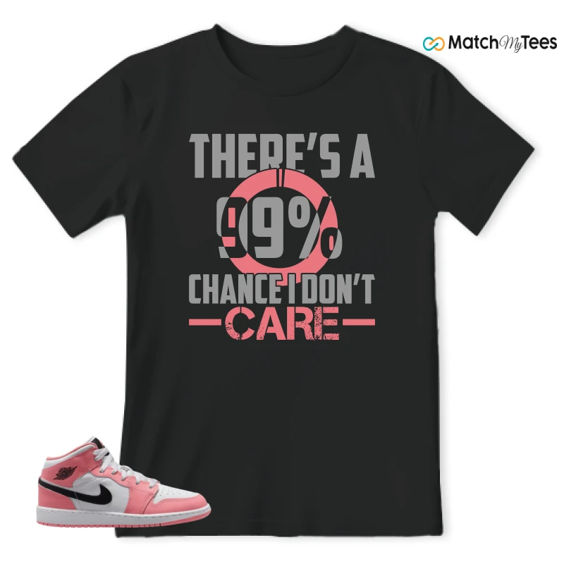 NIKE AIR JORDAN 1 MID GS PINK GAZE WHITE SNEAKER Matching Tees t-shirt