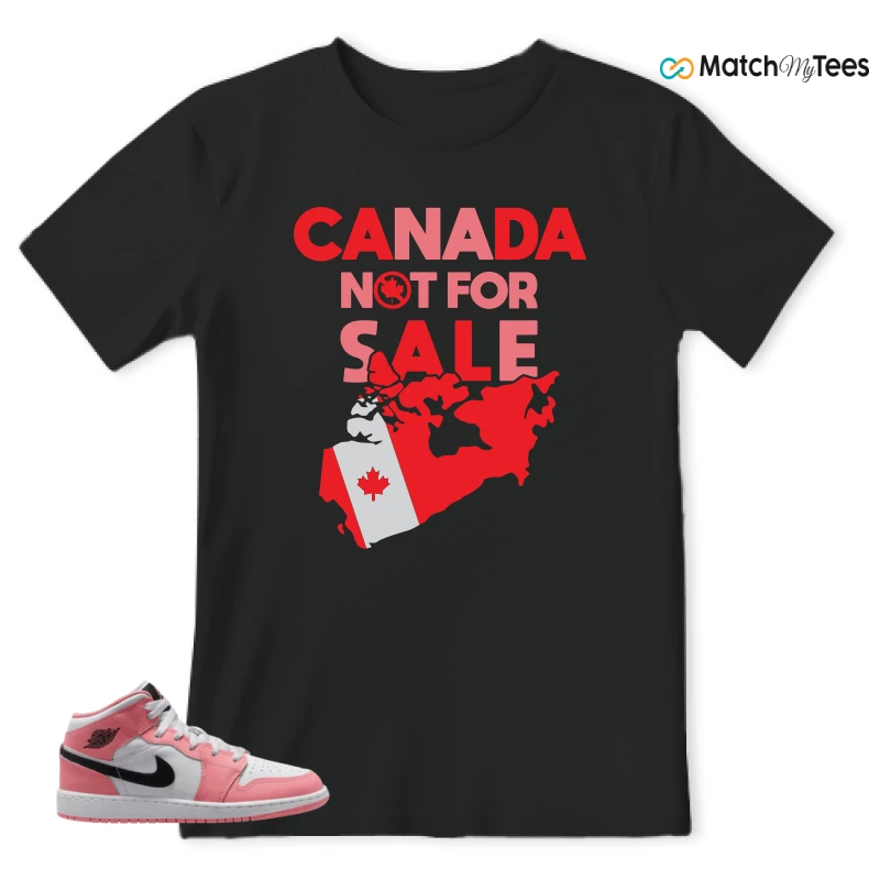 NIKE AIR JORDAN 1 MID GS PINK GAZE WHITE SNEAKER Matching Tees t-shirt