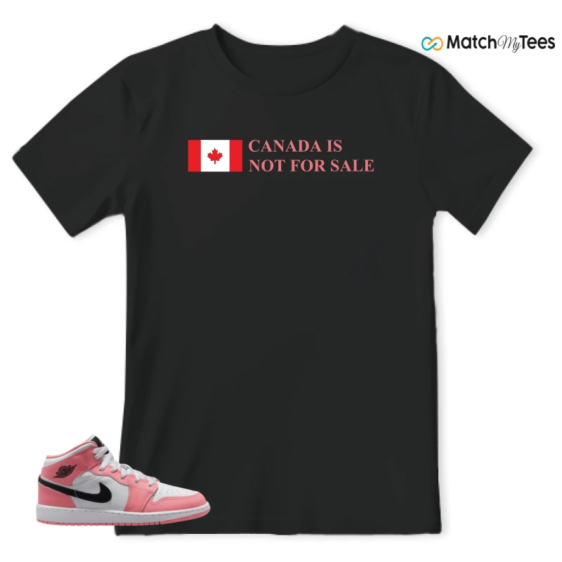 NIKE AIR JORDAN 1 MID GS PINK GAZE WHITE SNEAKER Matching Tees t-shirt