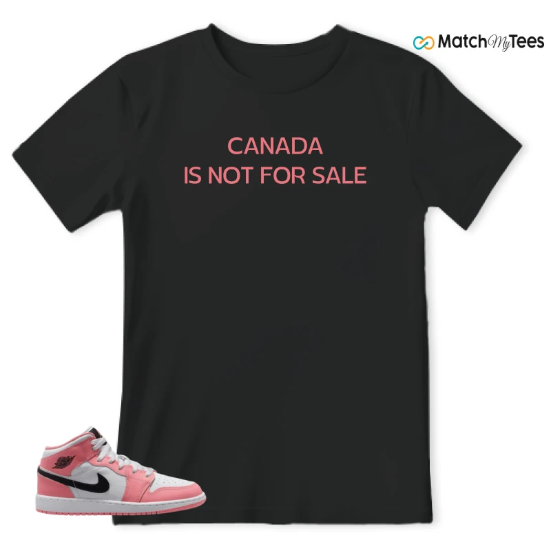 NIKE AIR JORDAN 1 MID GS PINK GAZE WHITE SNEAKER Matching Tees t-shirt