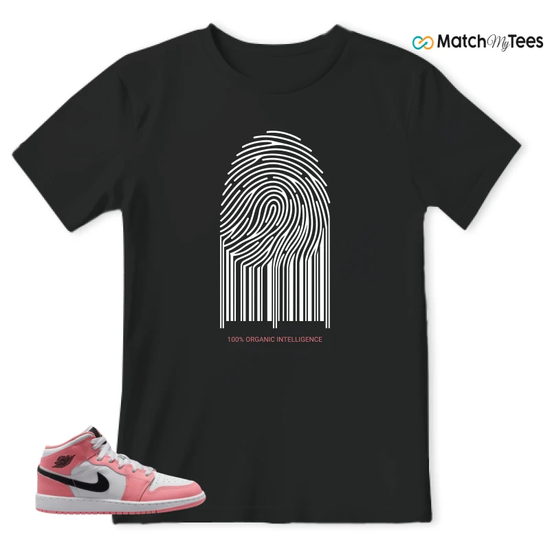NIKE AIR JORDAN 1 MID GS PINK GAZE WHITE SNEAKER Matching Tees t-shirt