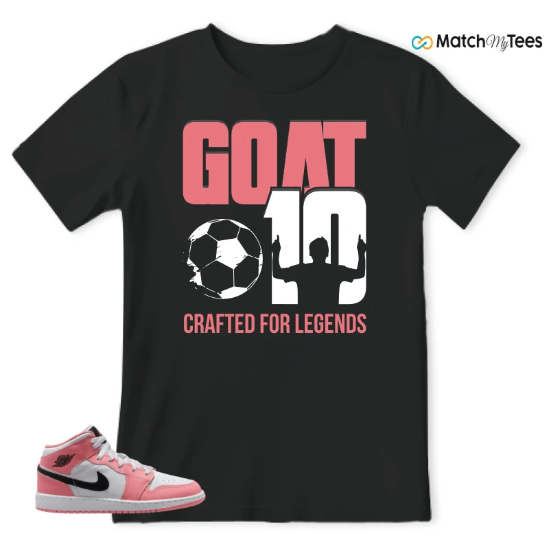 NIKE AIR JORDAN 1 MID GS PINK GAZE WHITE SNEAKER Matching Tees t-shirt