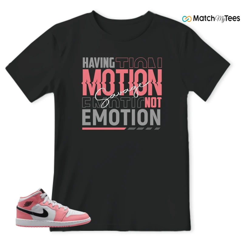 NIKE AIR JORDAN 1 MID GS PINK GAZE WHITE SNEAKER Matching Tees t-shirt